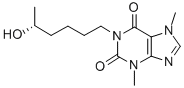 结构式 CAS# 100324-81-0, 1-(5-羟基己基)-3,7-二甲基嘌呤-2,6-二酮