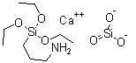 CAS 登录号：100402-75-3， 3-(三乙氧基硅烷基)-1-丙胺与硅酸钙的反应产物