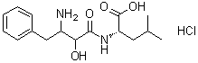 structure of CAS# 100992-60-7, N-(3-Amino-2-Hydroxy-4-Phenylbutanoyl)Leucine Hydrochloride (1:1);2-(3-amin<wbr>o-2-hydro<wbr>xy-4-phen<wbr>ylbutanoy<wbr>lamino)-4<wbr>-methylpe<wbr>ntanoic a<wbr>cid, chlo<wbr>ride;Epibestatin hydrochloride;E0381_SIGMA