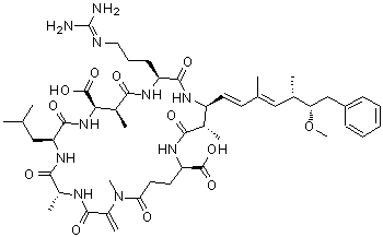 结构式 CAS# 101043-37-2, 微囊藻毒素-Lr