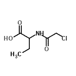 结构式 CAS# 101072-54-2, 2-[(氯乙酰基)氨基]丁酸