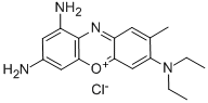 structure of CAS# 10127-36-3, Brilliant Cresyl Blue;(7,9-Diamino-2-Methyl-Phenoxazin-3-Ylidene)-Diethyl-Ammonium Chloride;(7,9-Diamino-2-Methyl-3-Phenoxazinylidene)-Diethylammonium Chloride;(7,9-Diamino-2-Methyl-Phenoxazin-3-Ylidene)-Diethyl-Azanium Chloride