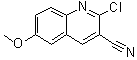 structure of CAS# 101617-91-8, 2-Chloro-6-Methoxy-3-Quinolinecarbonitrile;MFCD02740422;BAS 02223484;ZINC00422210
