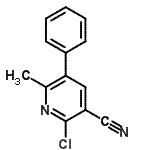 structure of CAS# 10176-63-3, 2-Chloro-6-Methyl-5-Phenylnicotinonitrile;2-Chloro-6-methyl-5-phenyl-nicotinonitrile;2-Chloro-6-Methyl-5-Phenylpyridine-3-Carbonitrile;Bionet2_000841