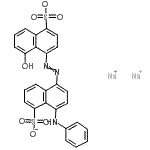 CAS 登录号：10190-75-7， 二钠4-[(4-苯胺基-5-磺酸-1-萘基)偶氮]-5-羟基-1-萘磺酸酯