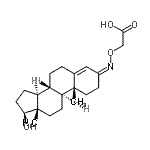 structure of CAS# 10190-93-9, ({(Z)-[(3Z,17beta)-17-Hydroxyandrost-4-En-3-Ylidene]Amino}Oxy)Acetic Acid;({[(3Z)-1<wbr>7β-hydrox<wbr>yandrost-<wbr>4-en-3-yl<wbr>idene]ami<wbr>no}oxy)ac<wbr>etic acid;(Z)-testosterone-3-CMO;17β-HYDROXY-4-ANDROSTEN-3-ONE3-[O-CARBOXYMETHYL]OXIME