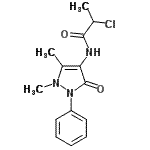结构式 CAS# 101937-73-9, 2-氯-N-(1,5-二甲基-3-氧代-2-苯基-2,3-二氢-1H-吡唑-4-基)丙酰胺