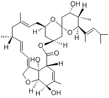 structure of CAS# 102130-84-7, Nemadectin;(6R,23S,25S)-5-O-Demethyl-28-Deoxy-25-((E)-1,3-Dimethyl-1-Butenyl)-6,28-Epoxy-23-Hydroxymilbemycin B;Cl 287,088;F28249alpha