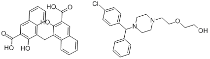 结构式 CAS# 10246-75-0, 羟嗪巴莫酸盐
