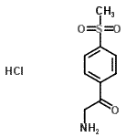 structure of CAS# 102871-96-5, 2-Amino-1-[4-(Methylsulfonyl)Phenyl]Ethanone Hydrochloride (1:1);2-amino-1-(4-(methylsulfonyl)phenyl)ethanone hydrochloride;2-Amino-1<wbr>-[4-(meth<wbr>ylsulfony<wbr>l)phenyl]<wbr>-1-ethano<wbr>ne hydroc<wbr>hloride;2-Amino-1-[4-(methylsulfonyl)phenyl]-1-ethanonehydrochloride