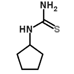 structure of CAS# 102936-57-2, 1-Cyclopentylthiourea;amino(cyclopentylamino)methane-1-thione;cyclopentylthiourea;Cyclopentyl-thiourea