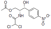 结构式 CAS# 10318-16-8, [(2R,3R)-2-[(2,2-二氯乙酰基)氨基]-3-羟基-3-(4-硝基苯基)丙基]乙酸酯