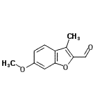 structure of CAS# 10410-28-3, 6-Methoxy-3-Methyl-1-Benzofuran-2-Carbaldehyde;6-methoxy-3-methyl-1-benzofuran-2-carbaldehyde;6-Methoxy-3-methyl-1-benzofuran-2-carbaldehyde #;6-Methoxy-3-methyl-benzofuran-2-carbaldehyde