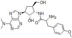 CAS#: 104264-92-8， 2-Amino-N-[(1S,2S,3S,5R)-3-(6-Dimethylaminopurin-9-Yl)-2-Hydroxy-5-(Hydroxymethyl)Cyclopentyl]-3-(4-Methoxyphenyl)Propanamide