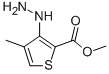 structure of CAS# 104680-36-6, 3-Hydrazinyl-4-Methyl-2-Thiophenecarboxylic Acid Methyl Ester;2-Thiophenecarboxylicacid,3-Hydrazino-4-Methyl-,Methylester(9CI);METHYL 3-HYDRAZINO-4-METHYLTHIOPHENE-2-CARBOXYLATE