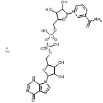 structure of CAS# 104809-38-3, Inosine 5'-(trihydrogendiphosphate), P'-5'-ester with 3-(aminocarbonyl)-1-b-D-ribofuranosylpyridinium, inner salt monosodium salt;Nicotinamide hypoxanthine dinucleotide sodium salt