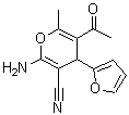 structure of CAS# 105263-08-9, 5-Acetyl-2-Amino-4-(2-Furyl)-6-Methyl-4H-Pyran-3-Carbonitrile;4H-pyran-3-carbonitrile;5-ACETYL-2-AMINO-4- -6-METHYL-4H-PYRAN-3-CARBONITRILE;5-Acetyl-2-amino-4-(2-furanyl)-6-methyl-