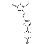 structure of CAS# 105336-14-9, Sodium 3-[(E)-{[5-(4-Bromophenyl)-1,3-Oxazol-2-Yl]Methylene}Amino]-2,5-Dioxoimidazolidin-1-Ide;1-{[5-(4-<wbr>Bromo-phe<wbr>nyl)-oxaz<wbr>ol-2-ylme<wbr>thylene]-<wbr>amino}-im<wbr>idazolidi<wbr>ne-2,4-di<wbr>one;1-{[5-(4-<wbr>Bromo-phe<wbr>nyl)-oxaz<wbr>ol-2-ylme<wbr>thylene]-<wbr>amino}-im<wbr>idazolidi<wbr>ne-2,4-di<wbr>one; sodi<wbr>um;AZUMOLENE SODIUM