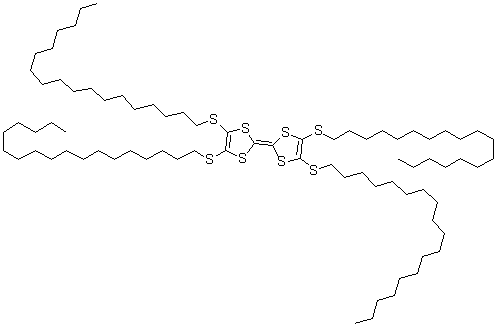 structure of CAS# 105782-53-4, 2-[4,5-Bis(octadecylsulfanyl)-1,3-dithiol-2-ylidene]-4,5-bis(octadecylsulfanyl)-1,3-dithiole;tetrakis(octadecylthio)tetrathiafulvalene