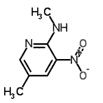 structure of CAS# 106690-38-4, N,5-Dimethyl-3-Nitro-2-Pyridinamine;2-Methylamino-5-methyl-3-nitropyridine;Methyl-(5-methyl-3-nitro-pyridin-2-yl)-amine