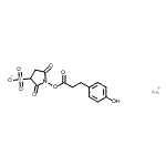 structure of CAS# 106827-57-0, Sodium 1-{[3-(4-Hydroxyphenyl)Propanoyl]Oxy}-2,5-Dioxo-3-Pyrrolidinesulfonate;Sulpho SHPP;Sulphosuccinimidyl-3-(4-hydroxyphenyl)propionate sodium salt