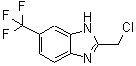structure of CAS# 107430-29-5, 2-(Chloromethyl)-6-(Trifluoromethyl)-1H-Benzimidazole;2-(CHLOROMETHYL)-6-(TRIFLUOROMETHYL)-1H-BENZO[D]IMIDAZOLE;2-(Chloromethyl)-5-(Trifluoromethyl)-1H-Benzo[D]Imidazole;2-Chloromethyl-6-Trifluoromethyl-1H-Benzoimidazole