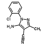 结构式 CAS# 107856-31-5, 5-氨基-1-(2-氯苯基)-3-甲基-吡唑-4-甲腈