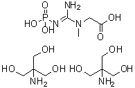 structure of CAS# 108321-17-1, Creatine phosphate di(tris) salt;2-Amino-2-(Hydroxymethyl)Propane-1,3-Diol;2-[[(E)-Amino-Phosphonoiminomethyl]-Methylamino]Acetic Acid;2-Amino-2-Methylol-Propane-1,3-Diol;2-[Methyl-(N'-Phosphonocarbamimidoyl)Amino]Acetic Acid;2-Amino-2-(Hydroxymethyl)Propane-1,3-Diol;2-[Methyl-(N'-Phosphonocarbamimidoyl)Amino]Ethanoic Acid