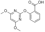structure of CAS# 110284-78-1, 2-(4,6-Dimethoxypyrimidin-2-Yl)Oxybenzoic Acid;2-[(4,6-Dimethoxy-2-Pyrimidinyl)Oxy]Benzoic Acid;Peakdale1_000041