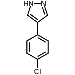 structure of CAS# 111016-47-8, 4-(4-Chlorophenyl)-1H-Pyrazole;4-(4-chlorophenyl)pyrazole;MFCD03647018