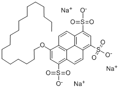 结构式 CAS# 111024-84-1, 8-(十八烷氧基)-1,3,6-芘三磺酸钠盐(1:3)