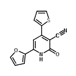 structure of CAS# 111121-81-4, 6-(2-Furyl)-2-Oxo-4-(2-Thienyl)-1,2-Dihydro-3-Pyridinecarbonitrile;MFCD07774476;ZINC00157403