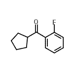 structure of CAS# 111982-45-7, Cyclopentyl(2-Fluorophenyl)Methanone;2-Fluorophenyl cyclopentyl ketone;cyclopentyl(2-fluorophenyl)methanone;MFCD03841320