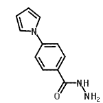 structure of CAS# 112575-84-5, 4-(1H-Pyrrol-1-Yl)Benzohydrazide;1-pyrrolylbenzene-4-carbohydrazide;4-(1H-Pyrrol-1-yl)benzohydrazide;4-Pyrrol-1-yl-benzoic acid hydrazide
