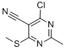 structure of CAS# 112969-42-3, 4-Chloro-2-Methyl-6-(Methylthio)-5-Pyrimidinecarbonitrile;4-CHLORO-2-METHYL-6-(METHYLTHIO)PYRIMIDINE-5-CARBONITRILE;4-Chloro-5-Cyano-2-Methyl-6-(Methylthio)Pyrimidine 98%;4-Chloro-5-Cyano-2-Methyl-6-(Methylthio)Pyrimidine98%