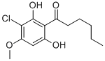 structure of CAS# 113411-17-9, 1-(3-Chloro-2,6-Dihydroxy-4-Methoxyphenyl)Hexan-1-One;1-(3-Chloro-2,6-Dihydroxy-4-Methoxy-Phenyl)Hexan-1-One;Ncgc00165779-01;1-(3-Chloro-2,6-Dihydroxy-4-Methoxyphenyl)-1-Hexanone