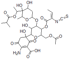 CAS#: 113592-08-8， 5-[6-(Acetyloxymethyl)-4-[4,5-Dihydroxy-6-Methyl-5-[1-(2-Methylpropanoyloxy)Ethyl]Oxan-2-Yl]Oxy-3-Hydroxy-5-[(E)-2-Isothiocyanatobut-2-Enoyl]Oxyoxan-2-Yl]-2-Amino-5-Hydroxy-3,6-Dioxocyclohexene-1-Carboxylic Acid