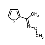 structure of CAS# 114773-97-6, (1E)-N-Methoxy-1-(2-Thienyl)Ethanimine;1-(2-thienyl)-1-ethanone O-methyloxime;2-Acetylthiophene o-methyl oxime;2-ACETYLTHIOPHENE O-METHYLOXIME