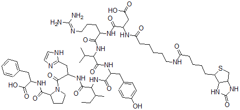 CAS#: 115102-72-2， (6-Biotinylamido)hexanoylangiotensin II