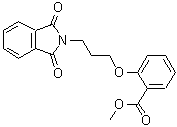 structure of CAS# 115149-46-7, Methyl 2-[3-(1,3-Dioxo-1,3-Dihydro-2H-Isoindol-2-Yl)Propoxy]Benzoate;2-(3-Phthalimidopropoxy)benzoic acid methyl ester;2-[3-(1,3<wbr>-Dioxo-1,<wbr>3-Dihydro<wbr>-Isoindol<wbr>-2-Yl)-Pr<wbr>opoxy]-Be<wbr>nzoic Aci<wbr>d Methyl <wbr>Ester;METHYL 2-(3-PHTHALIMIDOPROPOXY)BENZOATE