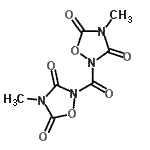 structure of CAS# 115491-90-2, 2,2'-Carbonylbis(4-Methyl-1,2,4-Oxadiazolidine-3,5-Dione);2,2'-Carbonylbis(3,5-dioxo-4-methyl-1,2,4-oxadiazolidine);2,2-CARBONYLBIS(3,5-DIOXO-4-METHYL-1,2,4-OXADIAZOLIDINE)