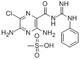 structure of CAS# 1161-94-0, Phenamil Methanesulfonate;[Amino-(Phenylamino)Methylene]-(3,5-Diamino-6-Chloro-Pyrazine-2-Carbonyl)Ammonium;[Amino-(Phenylamino)Methylene]-[(3,5-Diamino-6-Chloro-2-Pyrazinyl)-Oxomethyl]Ammonium;[Amino-(Phenylamino)Methylidene]-(3,5-Diamino-6-Chloro-Pyrazin-2-Yl)Carbonyl-Azanium