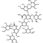 结构式 CAS# 116883-09-1, 6-脱氧己糖吡喃糖苷-(1->4)-[6-脱氧己糖吡喃糖苷-(1->2)己糖吡喃糖苷-(1->3)]-2-乙酰氨基-2-脱氧己糖吡喃糖苷-(1->3)-[6-脱氧己糖吡喃糖苷-(1->3)-[己糖吡喃糖苷-(1->4)]-2-乙酰氨基-2-脱氧己o吡喃并s基-(1->6)]己糖吡喃糖苷-(1->4)己糖