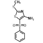 structure of CAS# 117420-80-1, 2-(Methylsulfanyl)-5-(Phenylsulfonyl)-1,3-Thiazol-4-Amine;2-methylsulfanyl-5-(phenylsulfonyl)-1,3-thiazol-4-amine;4-Amino-2-methylthio-5-(phenylsulfonyl)thiazole;5-(benzenesulfonyl)-2-(methylthio)-4-thiazolamine
