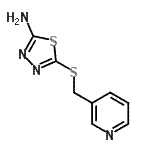 structure of CAS# 118384-65-9, 5-[(3-Pyridinylmethyl)Sulfanyl]-1,3,4-Thiadiazol-2-Amine;[1,3,4]Thiadiazole, 2-amino-5-(pyridin-3-ylmethylsulfanyl)-;1,3,4-thiadiazol-2-amine, 5-[(3-pyridinylmethyl)thio];5-(3-pyridylmethylthio)-1,3,4-thiadiazole-2-ylamine