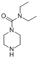 structure of CAS# 119-54-0, N,N-Diethylpiperazine-1-Carboxamide;N,N-Diethyl-1-Piperazinecarboxamide;Sbb010188
