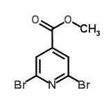 structure of CAS# 119308-57-5, Methyl 2,6-Dibromoisonicotinate;2,6-Dibromo-4-(methoxycarbonyl)pyridine;Methyl 2,6-dibromo-4-pyridinecarboxylate;Methyl 2,<wbr>6-dibromo<wbr>pyridine-<wbr>4-carboxy<wbr>late, 2,6<wbr>-Dibromo-<wbr>4-(methox<wbr>ycarbonyl<wbr>)pyridine