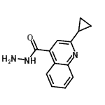 structure of CAS# 119778-68-6, 2-Cyclopropyl-4-Quinolinecarbohydrazide;2-Cyclopropylquinoline-4-carbohydrazide;2-Cyclopropyl-quinoline-4-carboxylic acid hydrazide;MFCD00178250