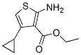 structure of CAS# 120109-75-3, Ethyl 2-Amino-4-Cyclopropylthiophene-3-Carboxylate;Ethyl 2-Amino-4-Cyclopropyl-Thiophene-3-Carboxylate;2-Amino-4-Cyclopropyl-3-Thiophenecarboxylic Acid Ethyl Ester;2-Amino-4-Cyclopropyl-Thiophene-3-Carboxylic Acid Ethyl Ester