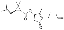 CAS 登录号：121-21-1， (1R,3R)-2,2-二甲基-3-(2-甲基-1-丙烯-1-基)-环丙烷羧酸 (1S)-2-甲基-4-氧代-3-(2Z)-2,4-戊二烯-1-基-2-环戊烯-1-基酯